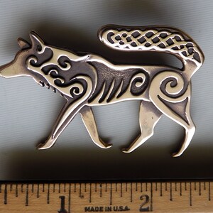 Celtic Wolf Brooch or Pendant in Bronze image 4