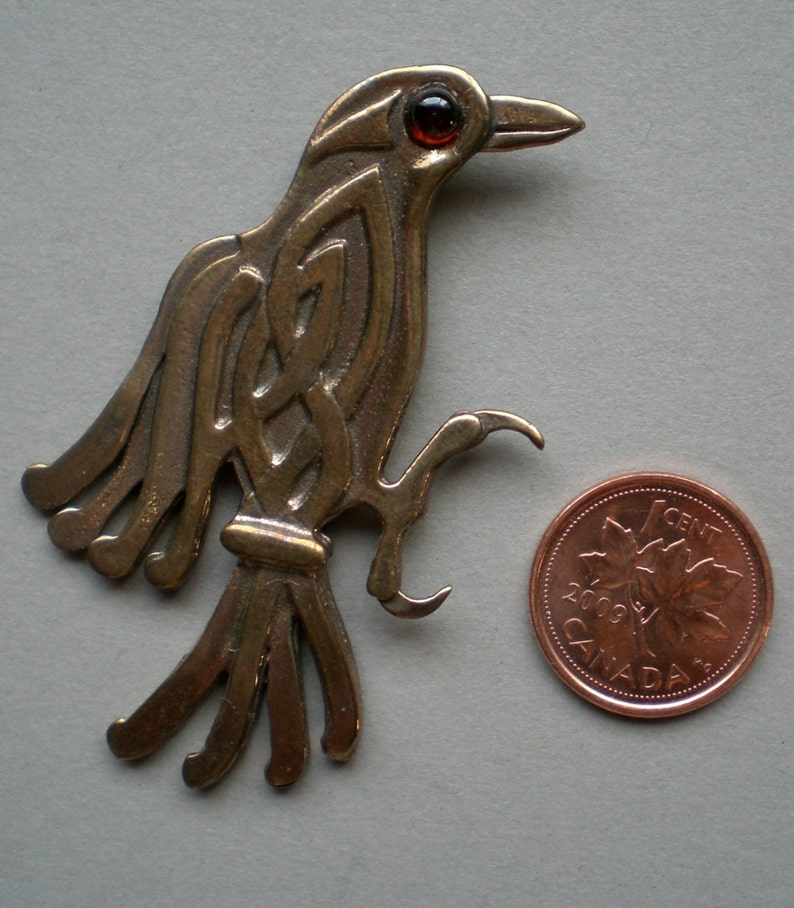 Celtic Raven Brooch or Pendant in Bronze image 7