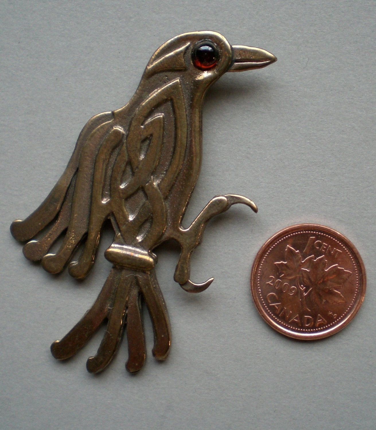 Celtic Raven Brooch or Pendant in Bronze | Etsy