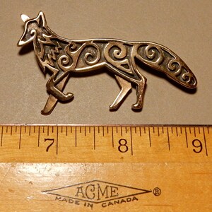 Celtic Fox Brooch or Pendant in Bronze or Silver image 6