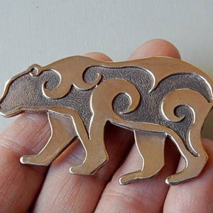 Large Bear Brooch or Pendant in Bronze image 7