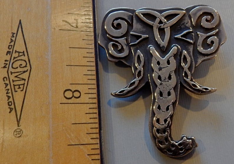 2 inch Celtic Elephant brooch or pendant in bronze by Master Ark