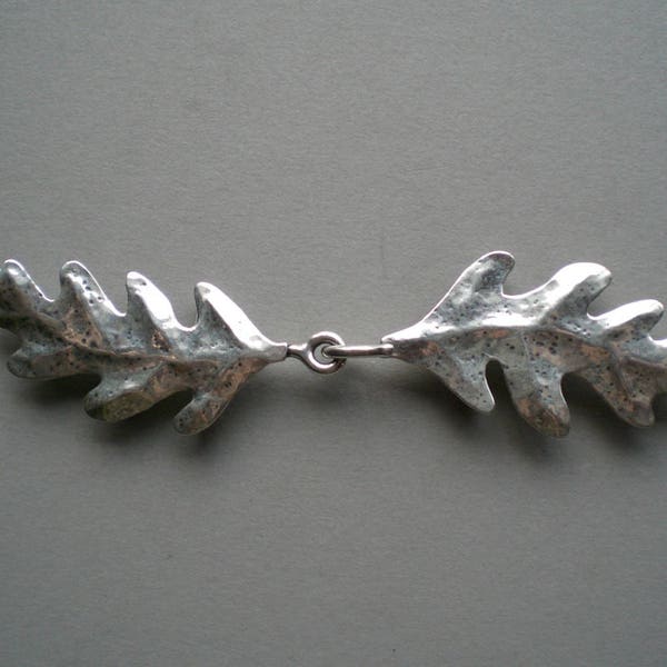 Oak Leaf Cloak Clasp in Bronze or Sterling Silver