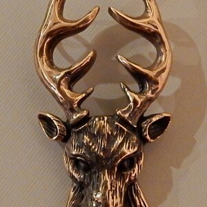 Stag Head Pendant in Bronze image 7