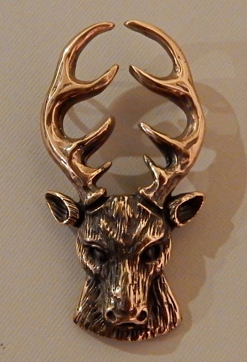 Stag Head Pendant in Bronze image 7