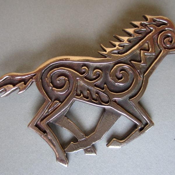 Celtic Horse Brooch or Pendant in Bronze