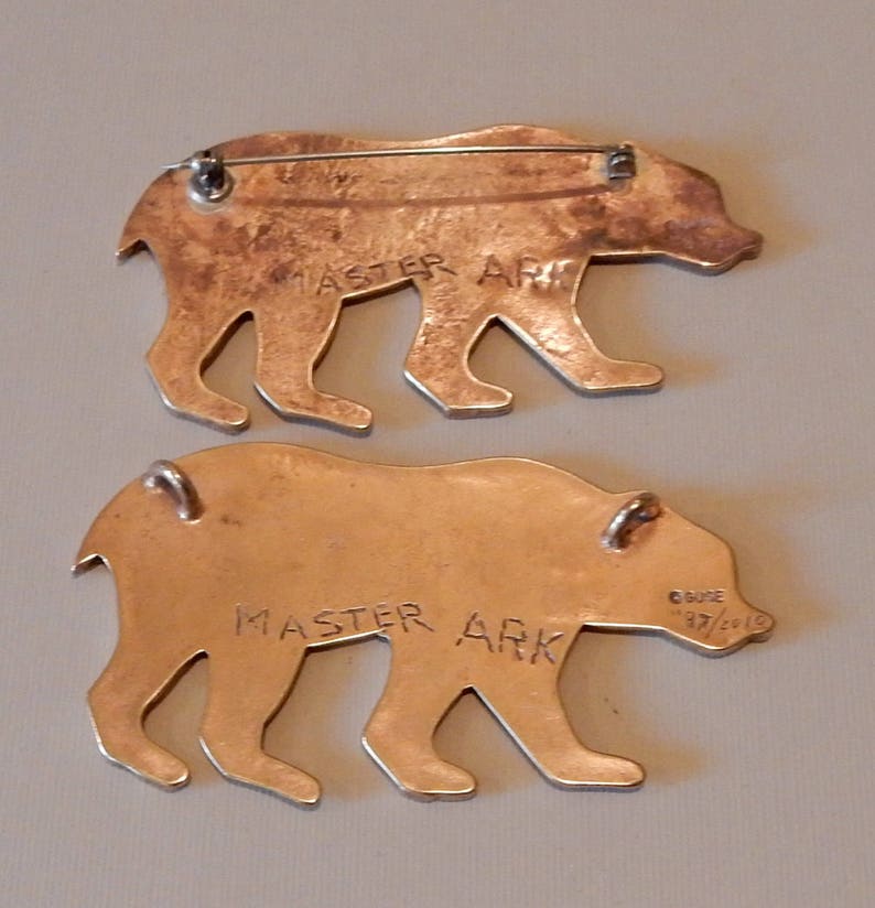Large Bear Brooch or Pendant in Bronze image 6