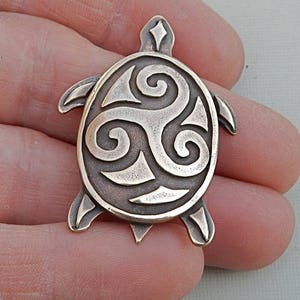 Turtle brooch with triskele spiral decoration by MasterArk