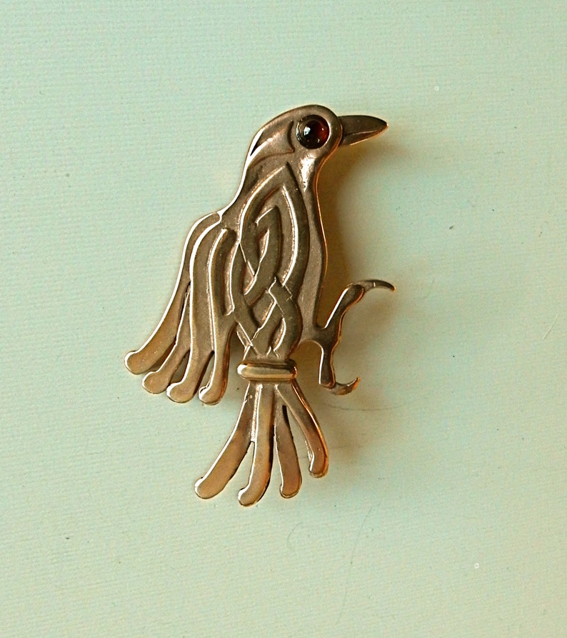 Celtic Raven Brooch or Pendant in Bronze image 5