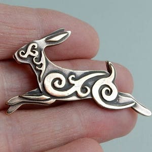 Celtic Rabbit Brooch or Pendant in Bronze - Etsy