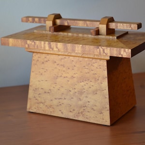 Handcrafted Birdseye Maple Cremation Urn: Craftsman Style Wooden Box