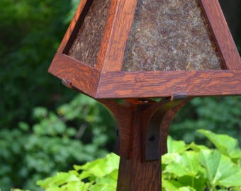 Mission Oak Arts and Crafts Mica Table Lamp