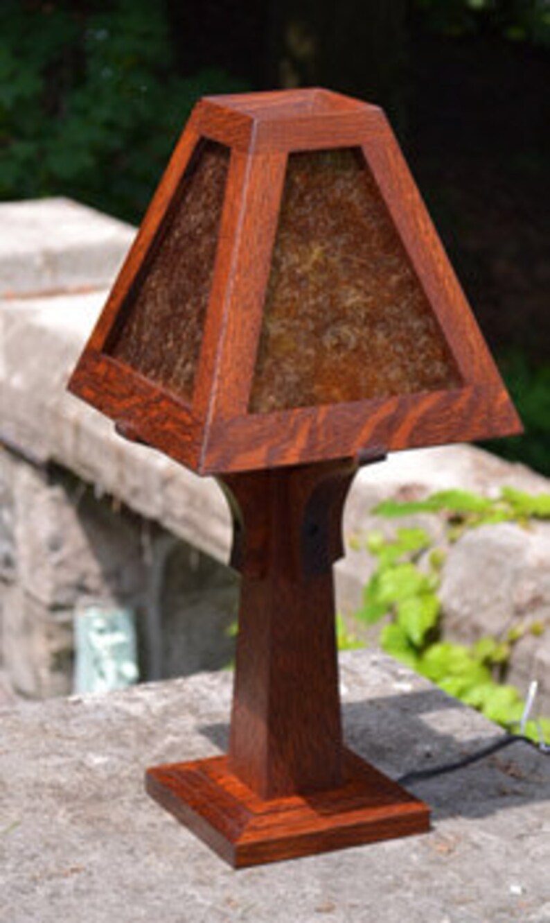 Mission Oak Arts and Crafts Mica Table Lamp Etsy