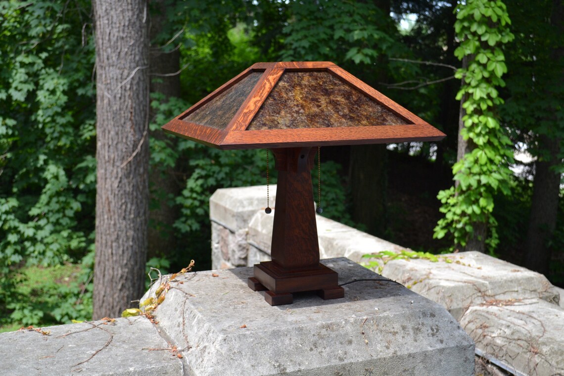 This Arts and Crafts Mission Style Mica Table Lamp Etsy