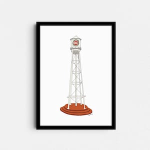 Lucky Strike Water Tower | Durham NC Illustration | Digital Download