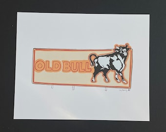Old Bull Print | Durham NC Artwork