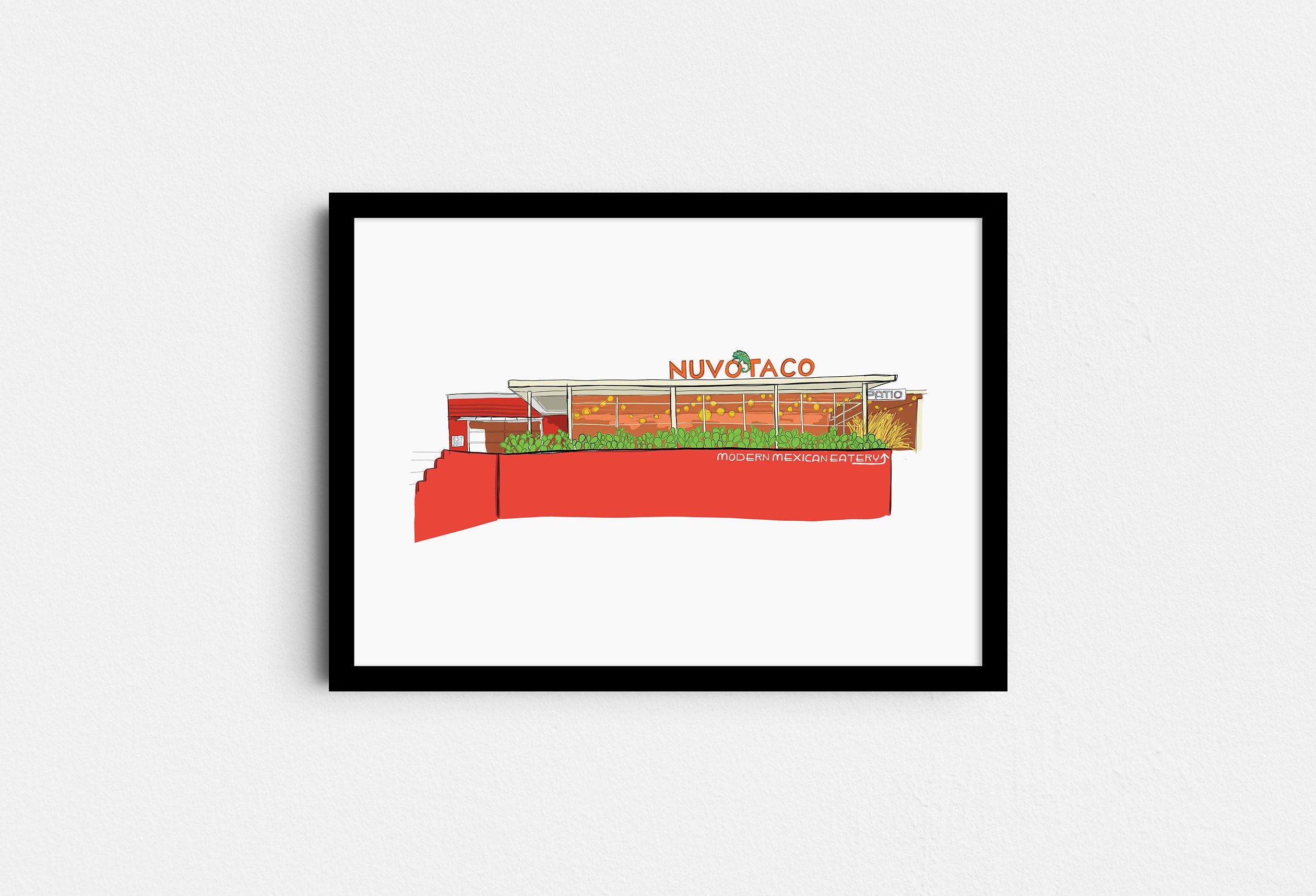 Nuvotaco | Durham NC Restaurant Illustration | Digital Download