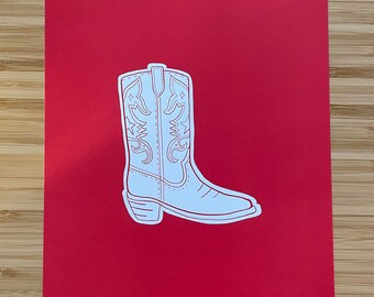 Bota de vaquero Lámina artística