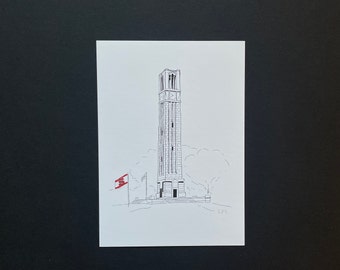 Glocke Turm Print | Navy Wolf Pack Art