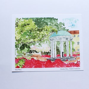 Oude waterput bij UNC-Chapel Hill | Aquarelprint 8 x 10&quot; | Afstudeercadeau