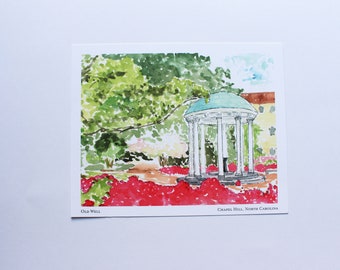 Old Well at UNC-Chapel Hill | 8x10" Watercolor Print | Graduation Gift