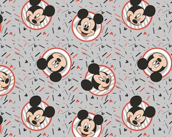 100/% Quilt Shop Cotton Fabric on black background Happy Halloween Tossed Springs Creative Disney Mickey and Minnie Mouse and the Gang