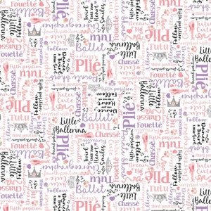 Kanvas studios tutu cute KAS 14141–09 words sweet ballerinas cotton fabric