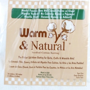 Warm and Natural Batting Batting Warm & Natural Cotton 72x90”