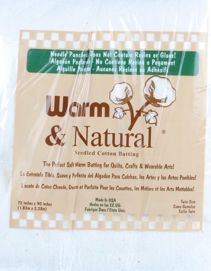 Warm Company Batting 2391 72-Inch by 90-Inch Warm and Natural Cotton  Batting, Twin 