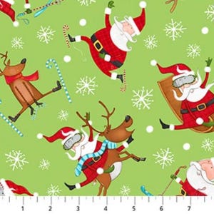 Northcott 25439-74 Extreme Santa and Reindeer Christmas cotton fabric
