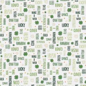 Paintbrush Studios Luck of the Gnome words PSF120-22467 St Patrick’s Day Cotton Fabric