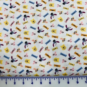 Camelot Fabrics White Friends and Name Tags 85430708-1 Cotton Fabric