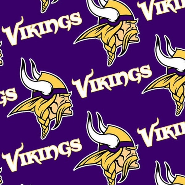 FLEECE Fabric Traditions Minnesota Vikings Helmets Fleece