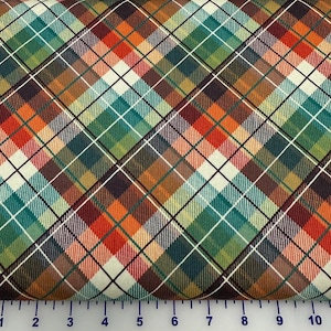 Benartex Kanvas Gather Together Autumn Greetings plaid 14458-07 cotton fabric
