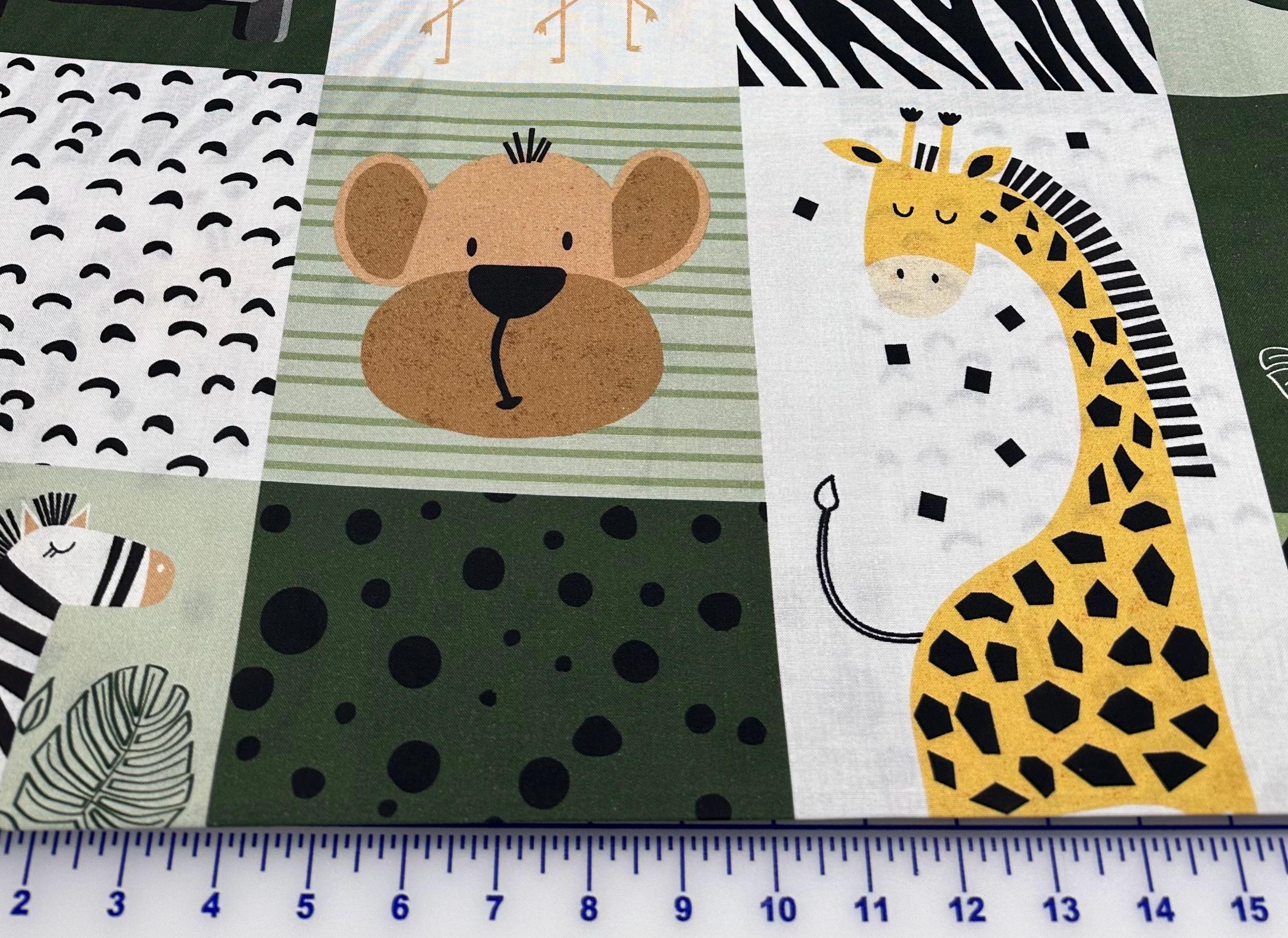 Safari Guide Patch 3 Wishes Wild Safari 6in Patch 24192-MLT-CTN-D Cotton Fabric 24” X 44 ...