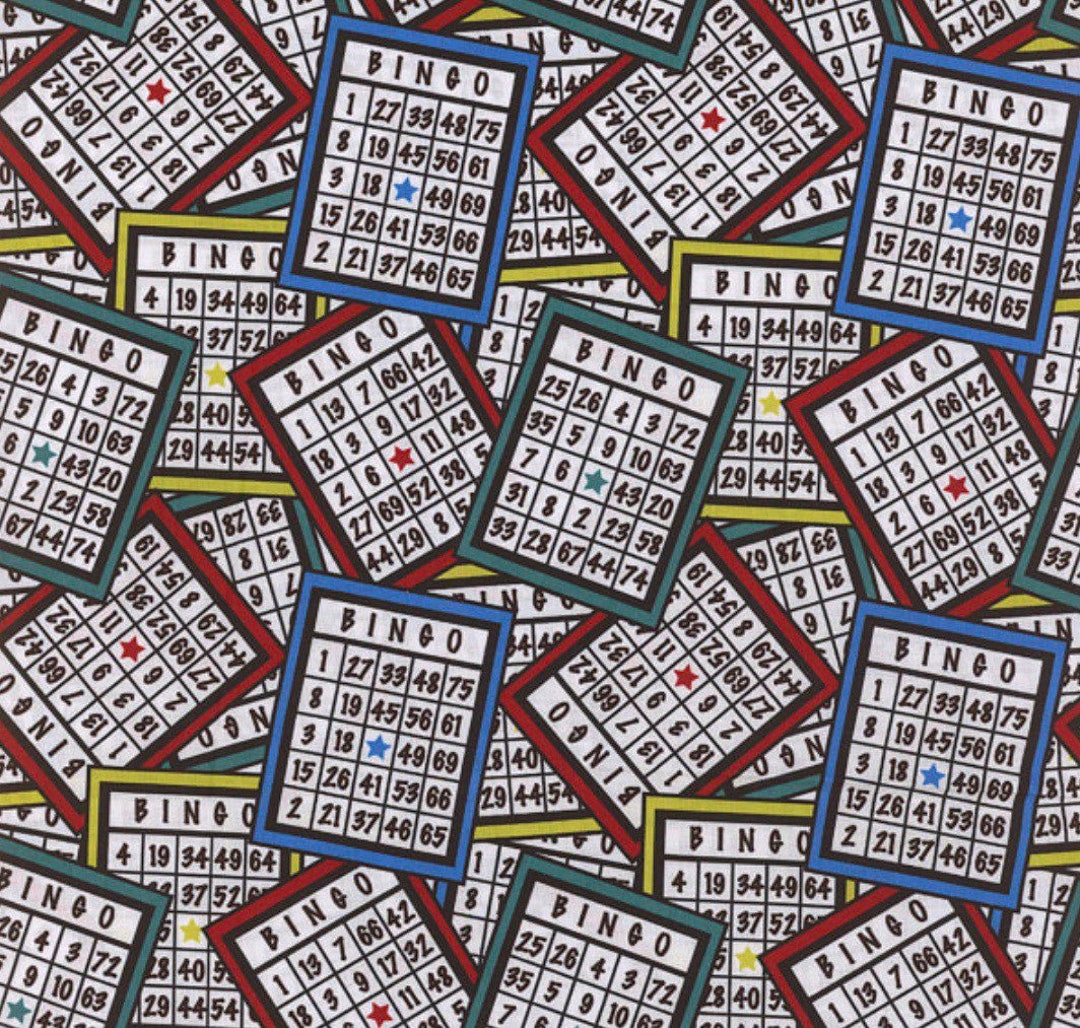 Mook Fabrics Game Night Bingo Cards 116287 Cotton Fabric Etsy