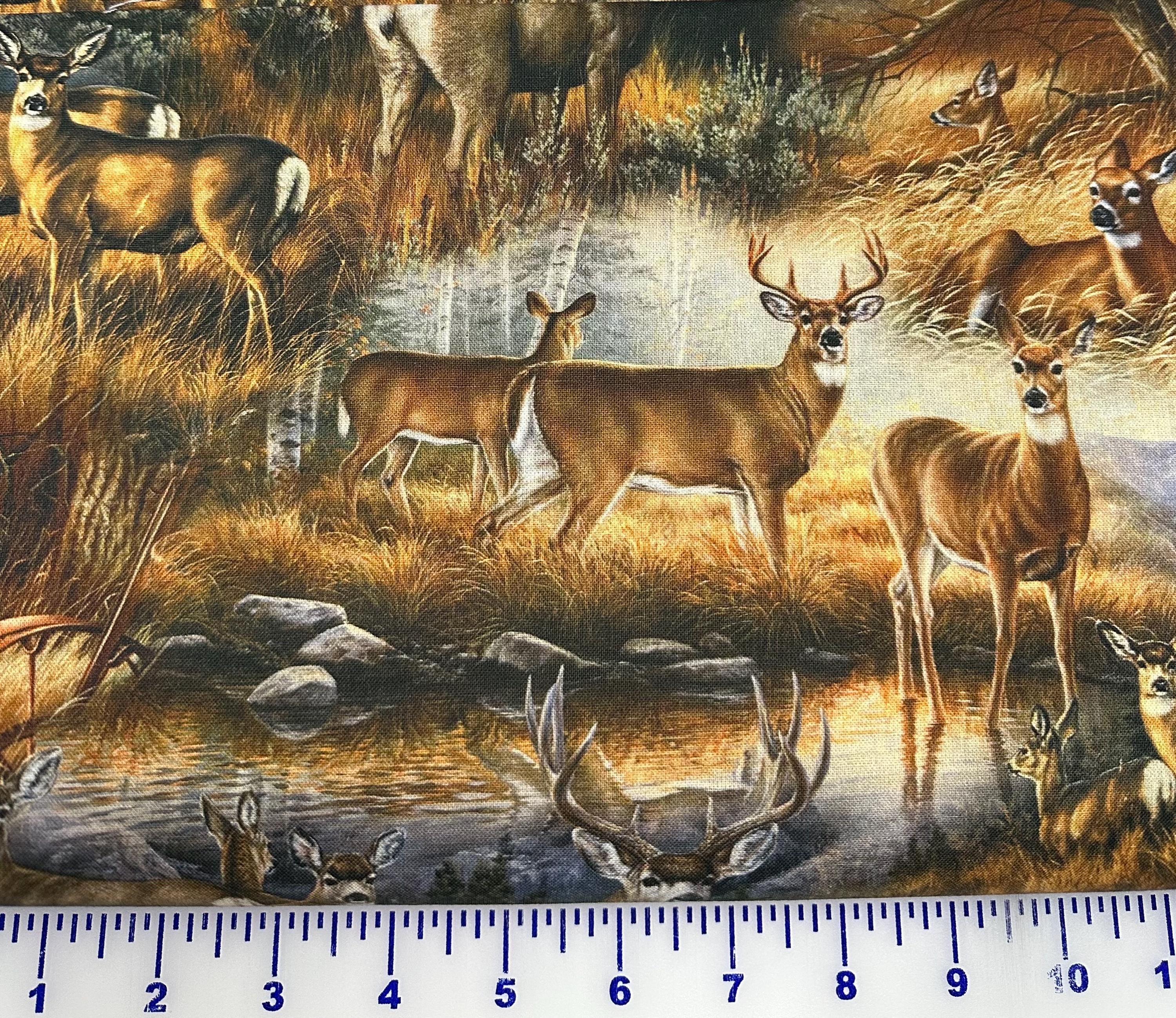 Hield Textiles David Textiles Deer at Glance in the Field Cotton Fabric 3146-8C - Etsy
