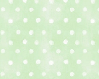 Clothworks Spring has Sprungs Pastel green dots CLTY4014-20 Cotton Fabric
