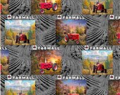 Farmall Case IH Farmall Country Living Grey Patch Allover Sykel Enterprises Cotton Fabric by the Yard