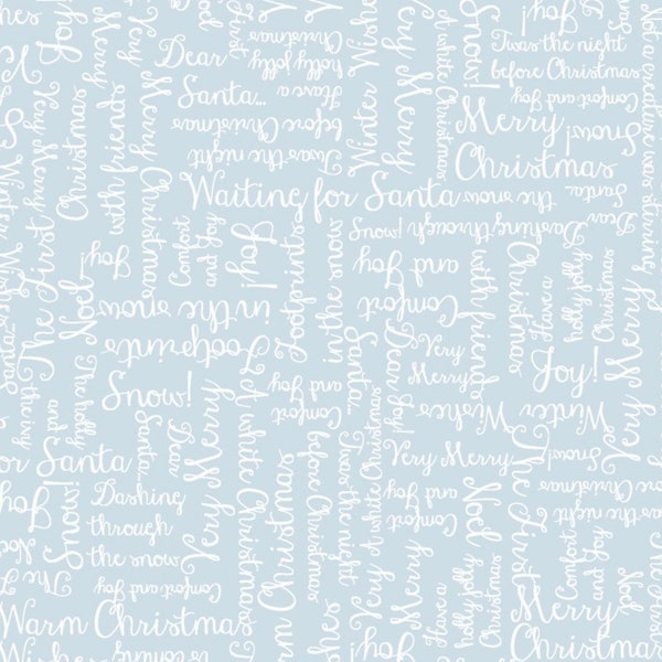 Maywood Studio Snowy Day Christmas words 100% Quilt Shop Cotton Fabric by the Yard