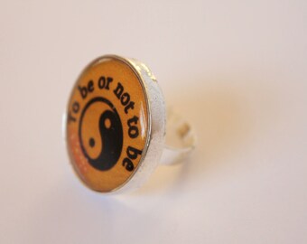 To Be Or Not To Be Ring Yin Yang Ring; Unique Ring; Literary Jewellery Collection