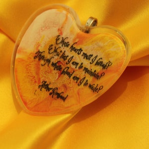Poetry Pendant Necklace Intellectual Fashion Literary Quote Jewellery Jewelry Arthur Rimbaud French Poetry Poésie française Bijoux d&#39;art