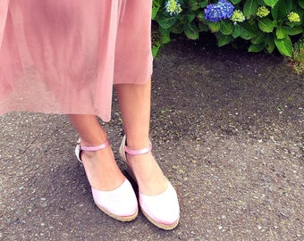 PARIS Bridal Blush Pink Wedge Espadrilles Wedding shoes Bridal, comfortable, flats bridal shoes, dance wedding, comfortable wedding wedding