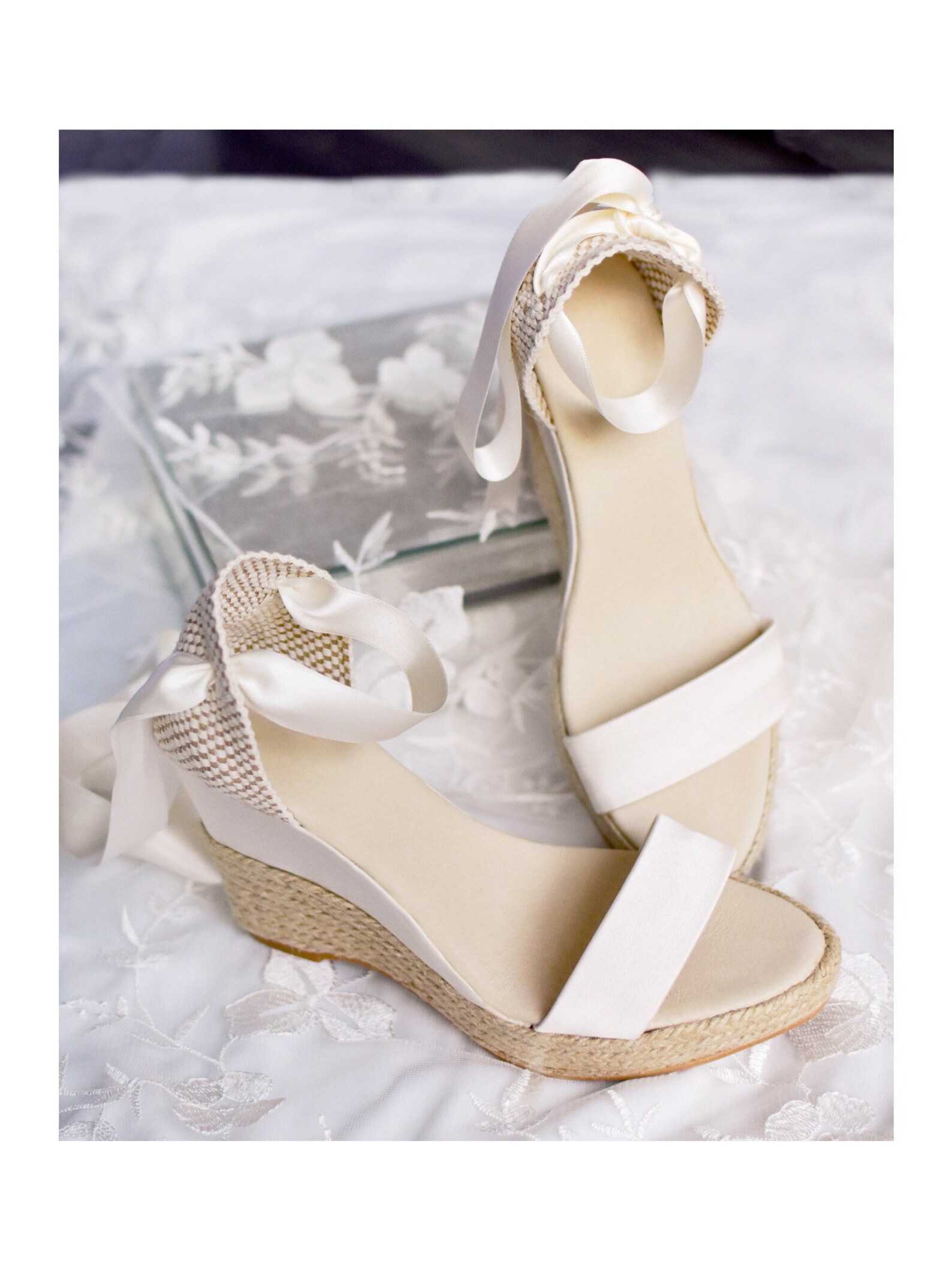 KATE Ivory Wedding Espadrille Wedges bridal shoes boho | Etsy