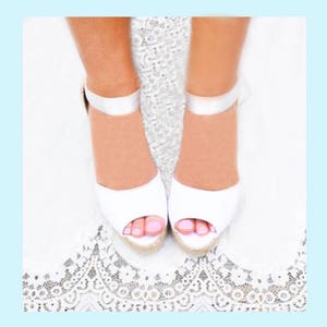 ANNA Peep Toe Medium Wedge Lace Up Espadrille Boho Wedding, bridal shoes, ibizencas, bachelorette, comfortable wedding shoes, countryside