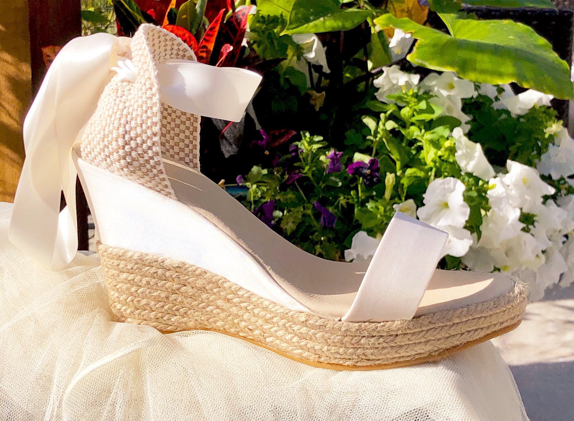 Ivory espadrille wedge deals