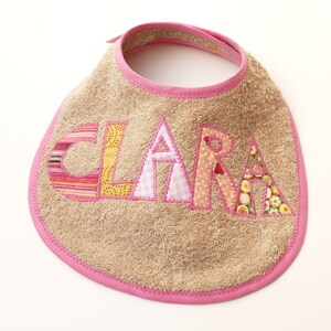 from 22,00 Euro: Baby terry cloth bib with name, personalized letters sand beige image 6