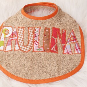 from 22,00 Euro: Baby terry cloth bib with name, personalized letters sand beige image 7