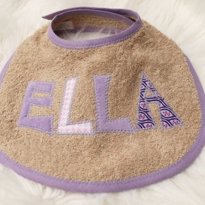 from 22,00 Euro: Baby terry cloth bib with name, personalized letters sand beige image 5