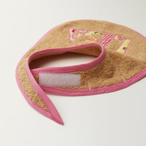 from 22,00 Euro: Baby terry cloth bib with name, personalized letters sand beige image 3